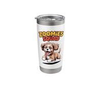 Zoomies Squad Cute Comic Crossbreed Mix Breed Cavapoo Stainless Steel Insulated Tumbler