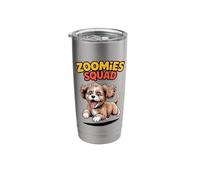 Zoomies Squad Cute Comic Crossbreed Mix Breed Cavapoo Stainless Steel Insulated Tumbler