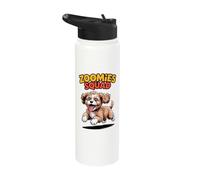 Zoomies Squad Cute Comic Crossbreed Mix Breed Cavapoo Stainless Steel Insulated Water Bottle