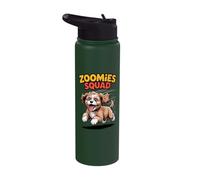 Zoomies Squad Cute Comic Crossbreed Mix Breed Cavapoo Stainless Steel Insulated Water Bottle