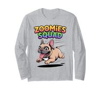 Zoomies Squad Cute Comic Puppy Cool Frenchie French Bulldog Long Sleeve T-Shirt