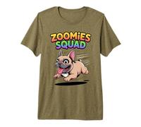 Zoomies Squad Cute Comic Puppy Cool Frenchie French Bulldog Premium T-Shirt