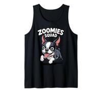 Zoomies Squad Cute Comic Puppy Dog Lover Boston Terrier Tank Top