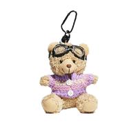 ZOOMIMI Lovely Pilot Bear Keychain Cute Pendant for Bag and Key Plush Keyring Phone Charm Personalized Animal Decoration