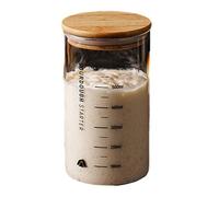 ZOOMIMI Sourdough Starter Jar Clear Glass Container with Wide Mouth and Lid Practical Fermentation Jar Sourdough Baking Supplies
