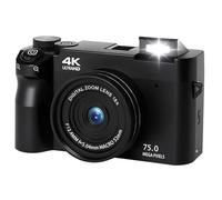 Zoomix Digital Camera, Zoomix Digital Camera 75mp 4K HD Video, 3.0" Screen Ultra HD Sensor & Smart Focus, 18X Digital Zoom, Adjustable Smart Flash for Beginners (Black+128GB)
