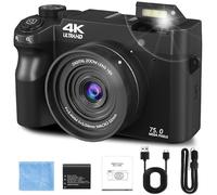 Zoomix Digital Camera, Zoomix Digital Camera 75mp, 64GB Card,Selfie 3" LCD Screen, Front and Rear Dual, Ultra HD Visual Experience (Black)