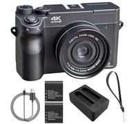 Zoomix Digital Camera, Zoomix Digital Camera Original, 4k 75mp Cameras for Photography with Wifi, Autofocus, Selfie 3" Lcd Screen Compact Vlogging Video Camera for Beginners, Teens, Adult (Black)