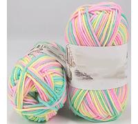 Zoomlie 5 Rolls 50g/Roll Chunky Kitting Yarn for Crochet Rainbow Multicolored Super Soft Smooth Double Milk Cotton Wool Yarn for Jumpers Blankets Baby Garments Scarf Hat (4 Balls,Color 23)