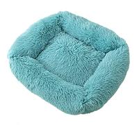 Zoomlie calming dog bed large washable cuddler bed fluffy plush warm comfy pet bed rectangular cat bed soft deep sleep dog bed for small medium large dogs cats (M(66 * 56 * 18cm),Blue 2)