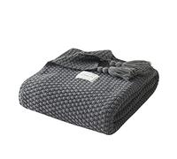 Zoomlie Reversible 100% Acrylic Large Knitted Throw Blanket with Fringed Tassels Scarf Soft Warm Cosy Bed Blanket for Sofa Double Bed Office Couch Chairs (Grey,180 * 200CM)