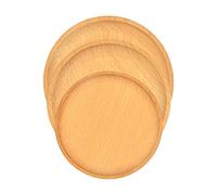 ZOOMPIL Bamboo Tray, Round Wooden Plate,Round Bamboo Wood Tray, for many occasions, such as home, office, hotel, restaurant, etc(3 rooms)