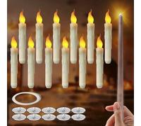ZOOMPIL Floating Candles with Wand, 20Pcs Magic Hanging Candles, Flickering Warm Light Flameless, for Party, Halloween, Living Room, Christmas Decoration