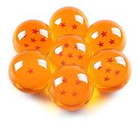ZOOMPIL Orange Stars Crystal Ball Set, 7pcs Acrylic Crystal Balls, Stars Acrylic Transparent Play Balls, for Anime Cosplay Party and Wedding Home Decoration, 4.3cm
