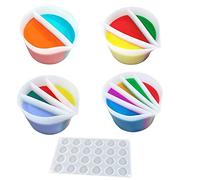 ZOOMPIL Silicone Split Cups, Split Cups for Paint Pouring, Thicken & Rusable Resin Mixing Cups, Mold, for Resin Art Drawing DIY Paint Resin Paint Pouring Supplies Tools, 5pcs
