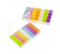 ZoomSky 2 Pack 28 Grids Diamonds Storage Boxes Plastic Storage Containers Diamond Painting Embroidery Adjustable Organizer Case for Jewelry Earrings Bead Nail Rhinestone DIY Art Craft