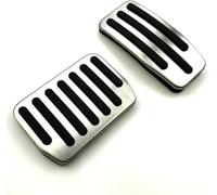 zoomto 2pc-Set Track Design Silver Aluminum Foot Pedal Covers Compatible with 2012-2021 Tesla Model S and 2015-2021 Tesla Model X