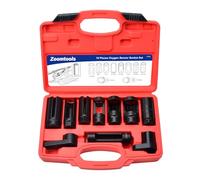 Zoomtools 10Pcs O2 Oxygen Sensor Socket Set, 22mm 27mm 29mm Lambda Sensor Removal Tool Set Oil Pressure Sending Unit Removal Kit, 3/8" 1/2" Drive