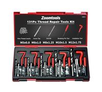 Zoomtools 131pcs Thread Repair Kit HSS Drill Thread Insert Repair Tool Metric M5 M6 M8 M10 M12