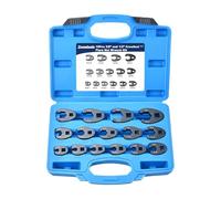 Zoomtools 15pcs 3/8” 1/2” Crows Foot Spanner Set,8-24mm Open End Drive Metric Chromium-Molybdenum Alloy Crowfoot Flare Nut Wrench Kit