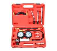 Zoomtools Cylinder Leak Down Tester Tool Kit;Petrol Engine Compression Test Kit with Extension Rod;Dual Gauges Leakdown Detector Set for Pressure Check and Leakage Rate Testing of Cars,Motorcycles