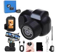 Zoomu Mini Camera Keychain, 1080p Mini Digital Camera with LCD Screen, Rechargeable Keychain Camera, Small Compact Portable Video Recorder (Mini Camera+8G Memory Card)