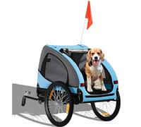 zoomundo Dog Bike Trailer Pet Bicycle Carrier Cargo Animal Dogs Travel Buddy in Turquoise