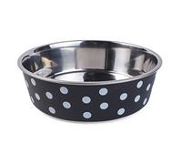 zoon 14cm Navy Polka Bella Bowl Stainless Steel Dog Bowl
