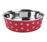 Zoon Bella Bowl Red Polka 21cm Metal Cat/Dog Bowl for Food & Water