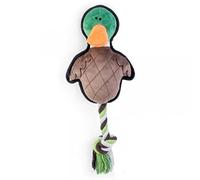 Zoon Fetch a Drake Squeaky Rope Plush Tug of War Dog Toy 39 x 18cm