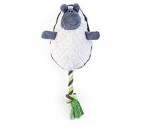 Zoon Fetch a Sheep Squeaky Rope Plush Tug of War Dog Toy 39 x 19cm