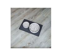 Zoon FloorGrip Bamboo Slow Feeder Dog Bowl - Stone - 21cm