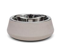Zoon FloorGrip Bamboo & Stainless Steel Dog Bowl - Stone - Small 17cm