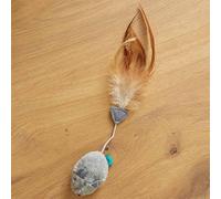 Zoon Nip-it Catnip Grey Mouse & Feather Cat Toy