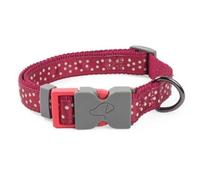 Zoon Walkabout Dog Collar - Medium Burgundy Polka Dot
