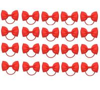 ZOONAI 20Pcs Baby Girl Toddlers Hair Bows, Mini Elastic Hair Ties Accessories Bow Ponytail Holder Rubber Hair Bands for Girls Kids Teens (Red, One Size)