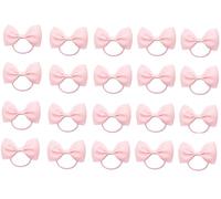 ZOONAI 20Pcs Baby Girl Toddlers Hair Bows, Mini Elastic Hair Ties Accessories Bow Ponytail Holder Rubber Hair Bands for Girls Kids Teens (Pink, One Size)