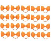 ZOONAI 20Pcs Baby Girl Toddlers Hair Bows, Mini Elastic Hair Ties Accessories Bow Ponytail Holder Rubber Hair Bands for Girls Kids Teens (Orange, One Size)
