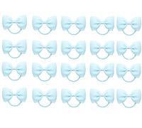 ZOONAI 20Pcs Baby Girl Toddlers Hair Bows, Mini Elastic Hair Ties Accessories Bow Ponytail Holder Rubber Hair Bands for Girls Kids Teens (Light Blue, One Size)