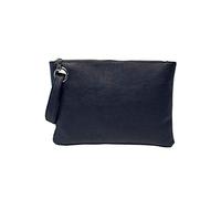 ZOONAI Oversized Clutch Bag Purse, Womens Large leather Evening Wristlet Handbag (Black)(Size: One Size)