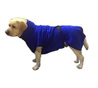 ZoonPark® Microfibre Dog Bathrobe, Quick Drying Dog Bathrobe Coat Pet Cat Dog Puppy Bath Towel Blue Color (L)