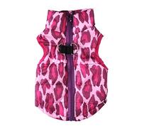 ZoonPark® Pet Cat Dogs Winter Apparel,Dog Cat Warm Soft Light Padded Vest Harness Small Puppy Coat Winter Clothes For Small Medium Dog (L, Hot Pink)