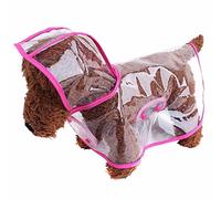 ZoonPark® Pet Dog Raincoat Poncho,Dog Puppy Pet Lightweight Waterproof Teddy Transparent Plastic Poncho Raincoat for Small Or Medium Dogs (XS, Pink)