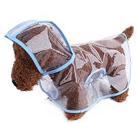 ZoonPark® Pet Dog Raincoat Poncho,Dog Puppy Pet Lightweight Waterproof Teddy Transparent Plastic Poncho Raincoat for Small Or Medium Dogs (XS, Blue)