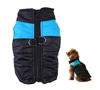 ZoonPark® Pet Dogs Winter Coat Jacket Apparel,Dog Cat Warm Soft Light Waterproof Coat Jacket Vest Harness Padded Puffer Warm Winter Clothes For Small Medium Big Dog, Large Dog (L, Blue)