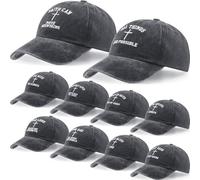 Zoooyawn 10 Pcs Jesus Christian Gifts Halloween Religious Hats Bulk Cross Baseball Caps for Men Women Church, Grey, One Size