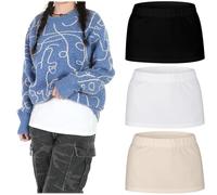 Zoooyawn 3 Pcs Shirt Extender Women's Shirt Extenders Cami-shirt Layering Extension Half Slips Cleavage Cover for Women Cover Waist