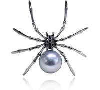 ZOOPIE Big Spider Brooch, Victorian Style Mother of Zircon Pearl Body, Insect Animal Spider Brooch Pin Jewelry for Women Men/117