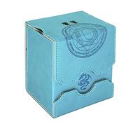 Zoopin Leather Deck Box with Built-in Spinning Life Counter , Cyan for MTG,Yugioh,Pokeman,TES Legacy,Munchkins CCG Decks and Also Small Tokens or Dice- Hold 100 Sleeved Cards or 150 Naked Cards …