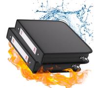 ZOOPIP Fireproof 3 Ring Binder with Zipper, 1.5 Inch D Rings Hold up 375 Sheets of 8.5" x 11" (A4), Compatible with Clear Page Protectors, Built-in net and Pen Holder (2 Pcs, Black, 1.5")